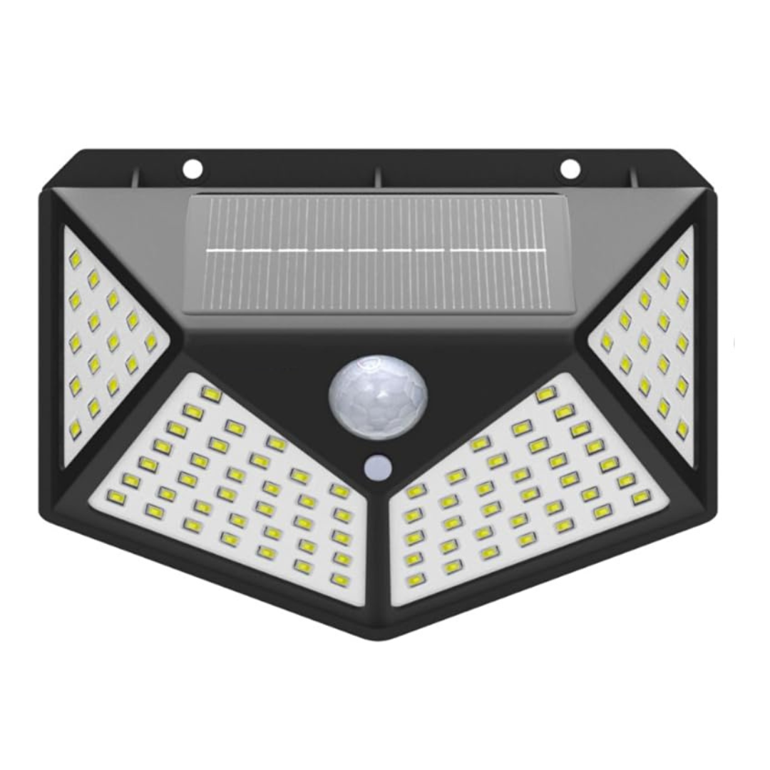 Luces solares para exteriores, 100 LED/3 modos de iluminación de 270°