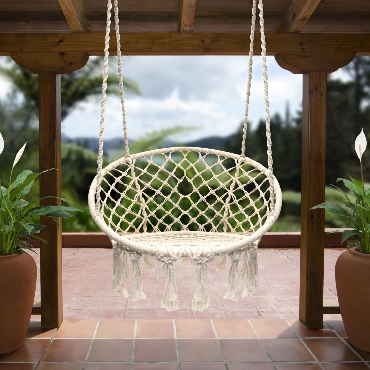 Silla Colgante Hamaca Tejido Macrame Para Casas Hogar