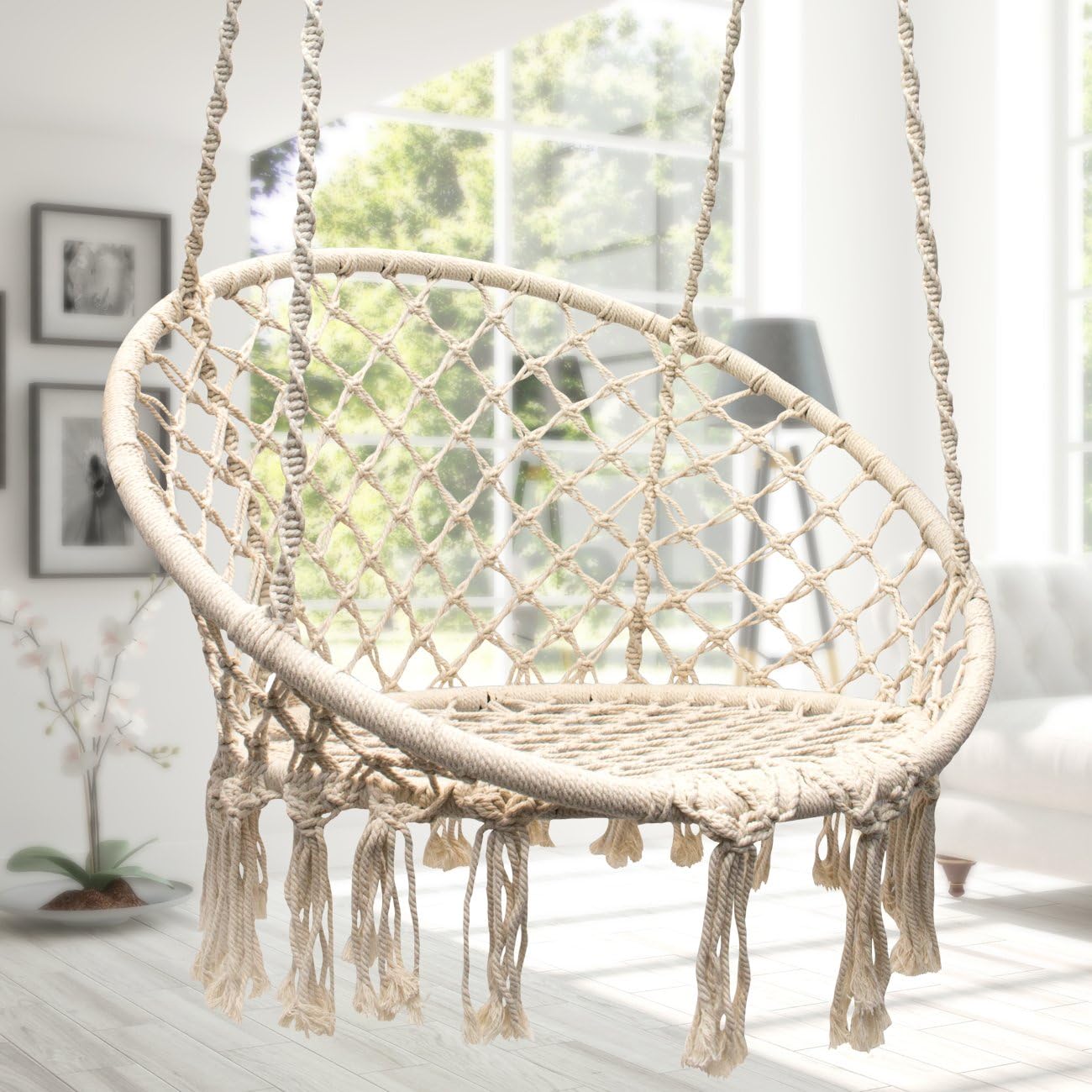 Silla Colgante Hamaca Tejido Macrame Para Casas Hogar